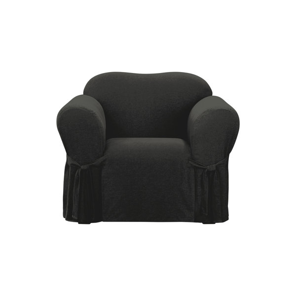 Sure Fit Farmhouse Basketweave Box Cushion Armchair Slipcover Wayfair